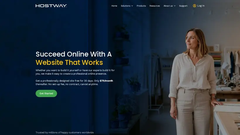 HostWay homepage screenshot