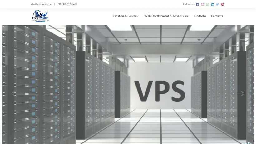 Host Web IT homepage screenshot