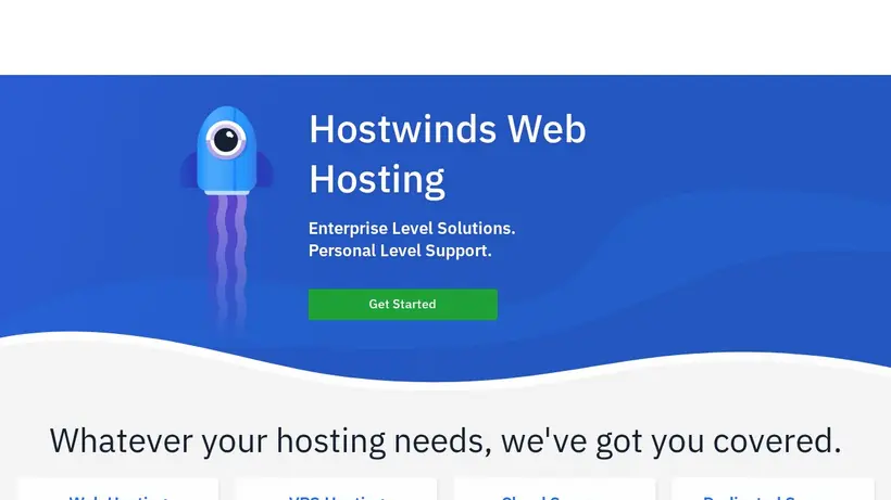 Host Winds homepage screenshot