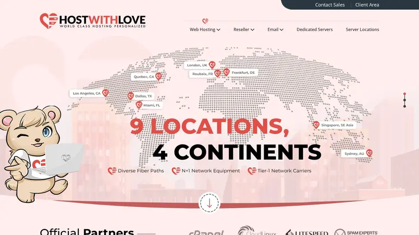 HostwithLove homepage screenshot