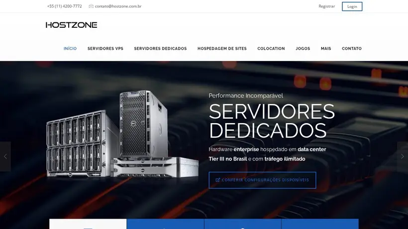 Host Zone BR homepage screenshot