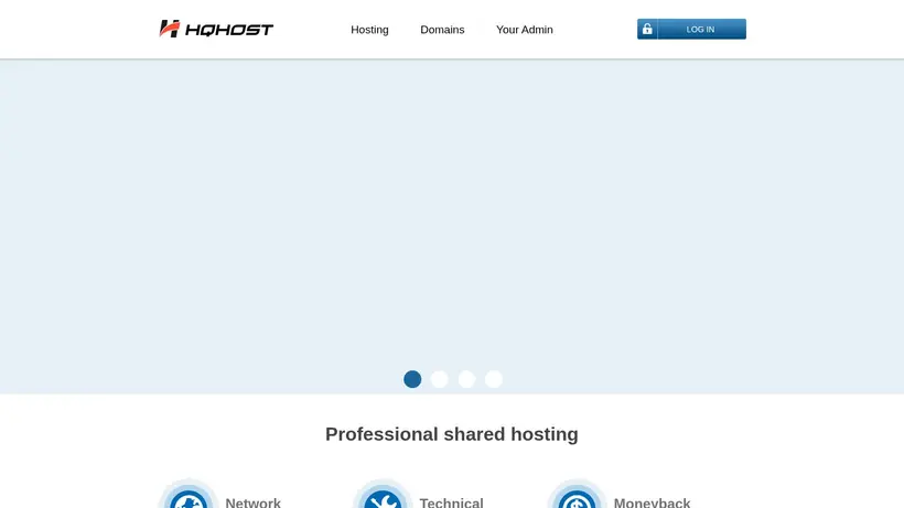 HQ Host homepage screenshot