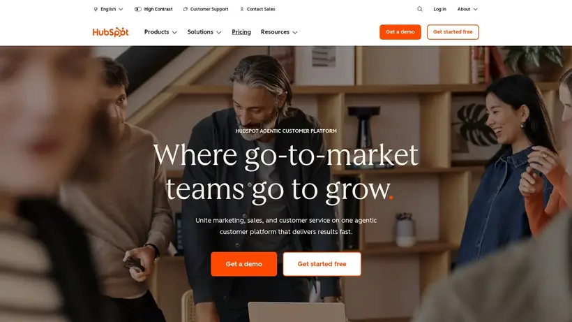 Hubspot homepage screenshot