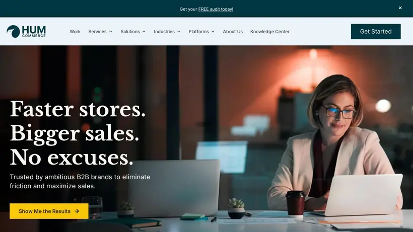 HumCommerce homepage screenshot
