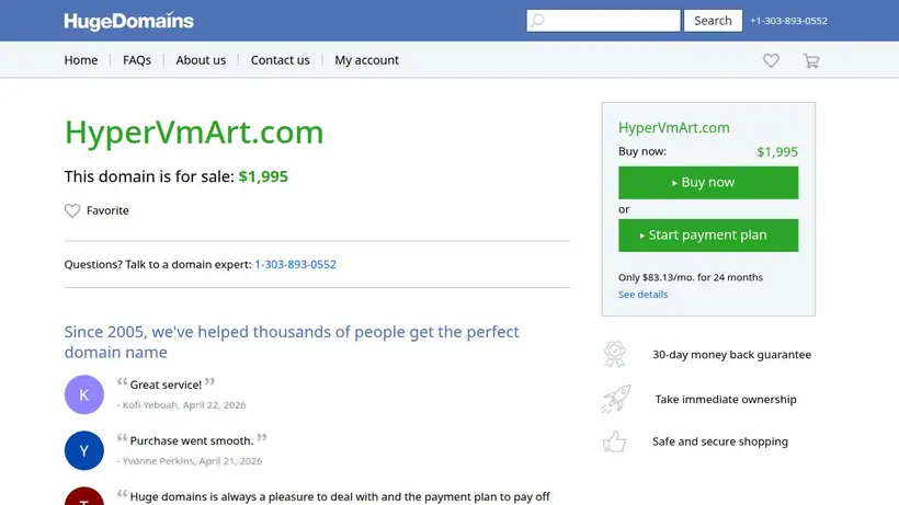 Hyper-V Mart homepage screenshot
