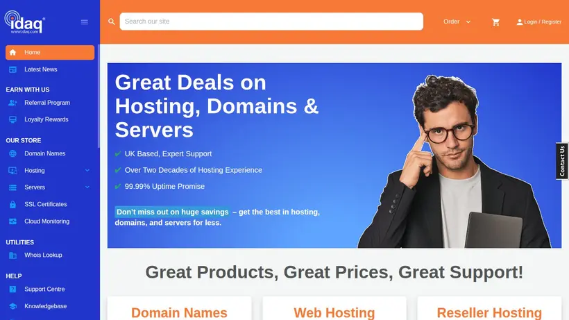 Idaq homepage screenshot
