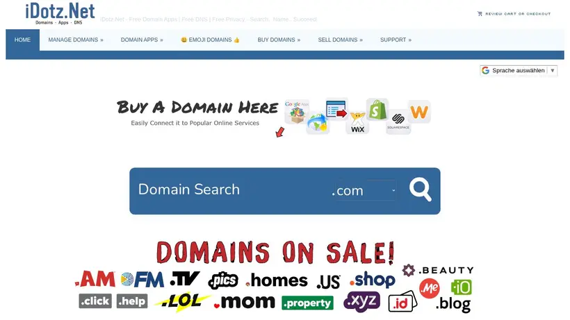 iDotz homepage screenshot
