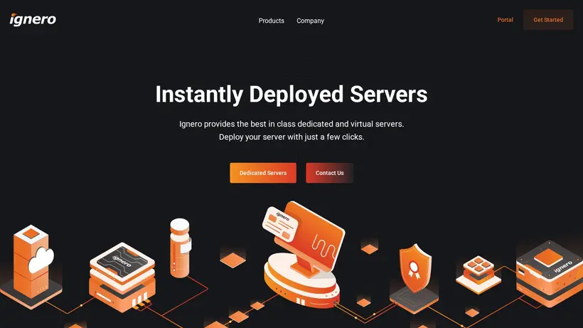 Ignero homepage screenshot