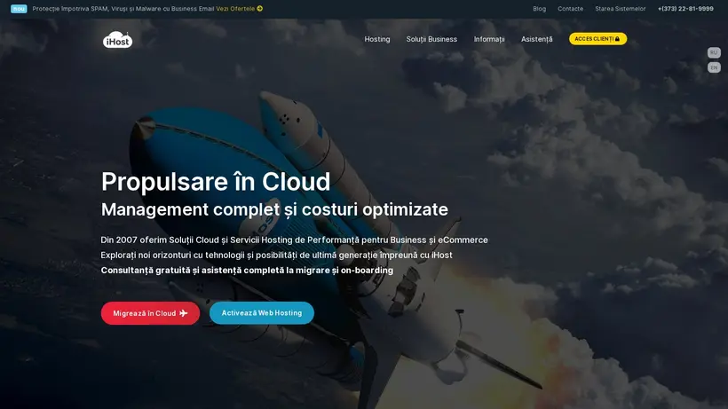 iHost homepage screenshot