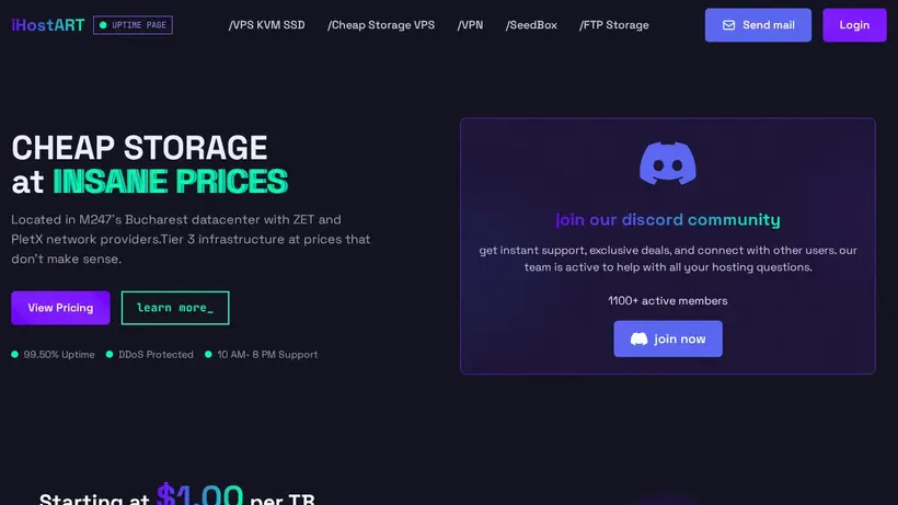 iHost ART homepage screenshot