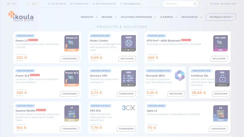 iKoula homepage screenshot