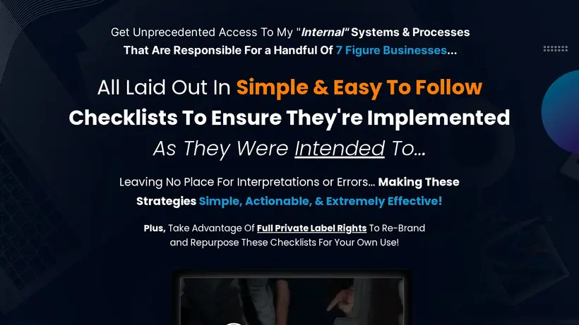 IMChecklist homepage screenshot