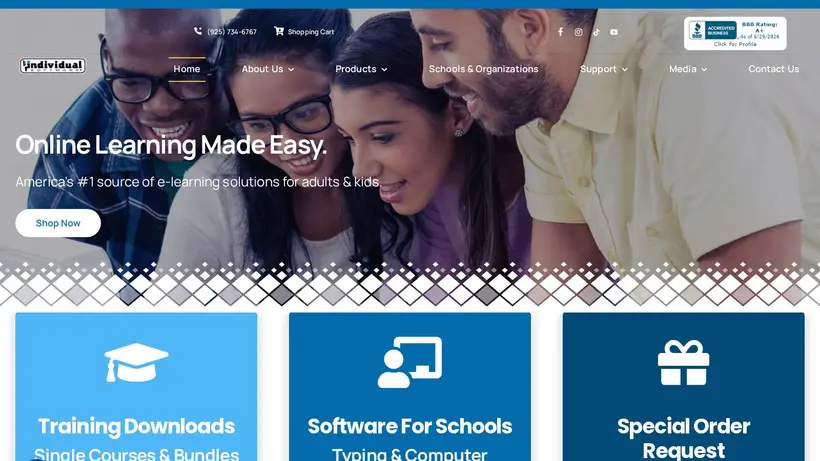 Individual Software homepage screenshot