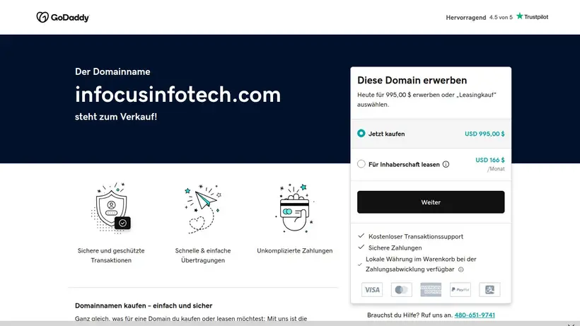 Infocus Infotech homepage screenshot