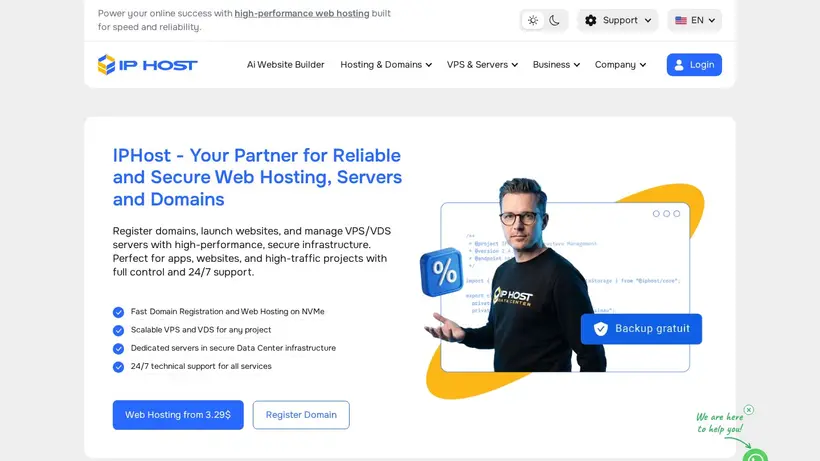 Innova Hosting homepage screenshot