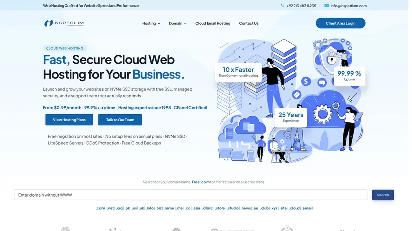 Inspedium homepage screenshot