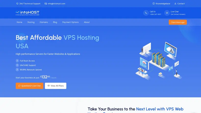 Into Host homepage screenshot