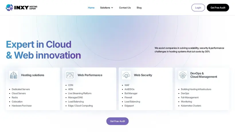 Inxy.host homepage screenshot