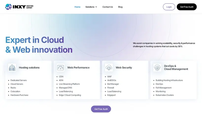 Inxy.hosting homepage screenshot
