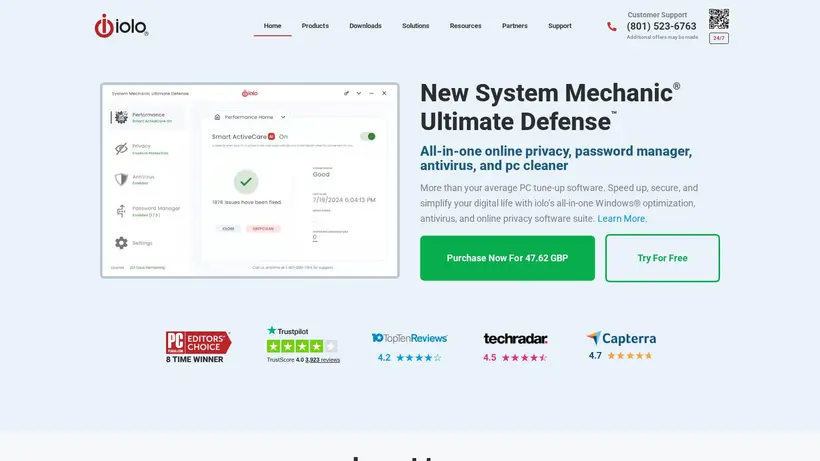 Iolo Technologies homepage screenshot