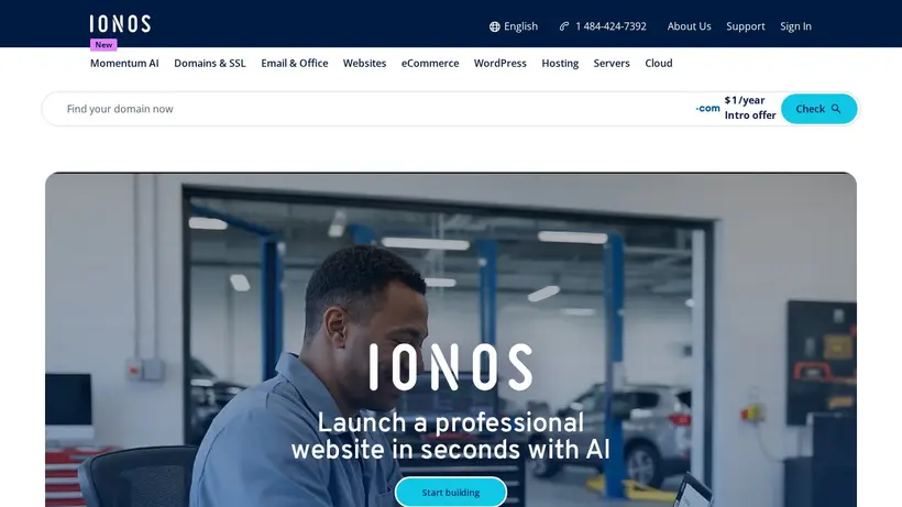Ionos homepage screenshot