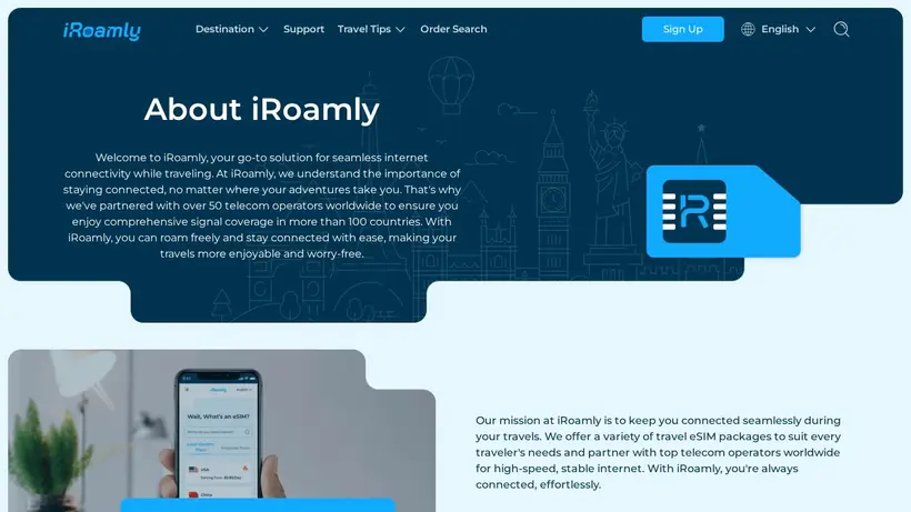 Iroamly homepage screenshot