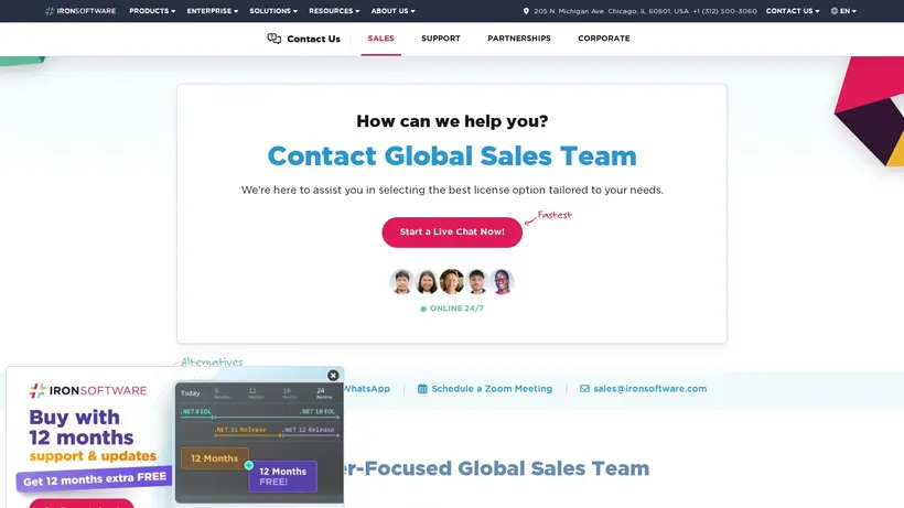 Iron Software homepage screenshot