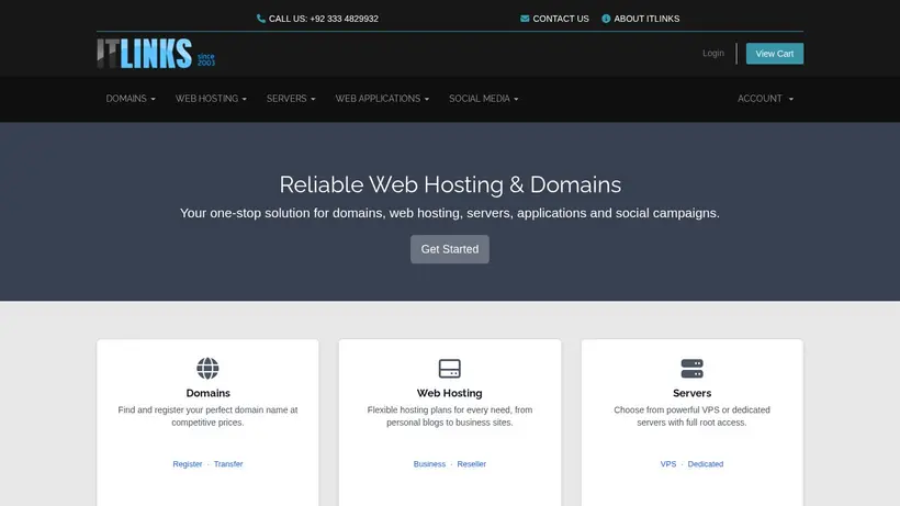 iTlinks homepage screenshot