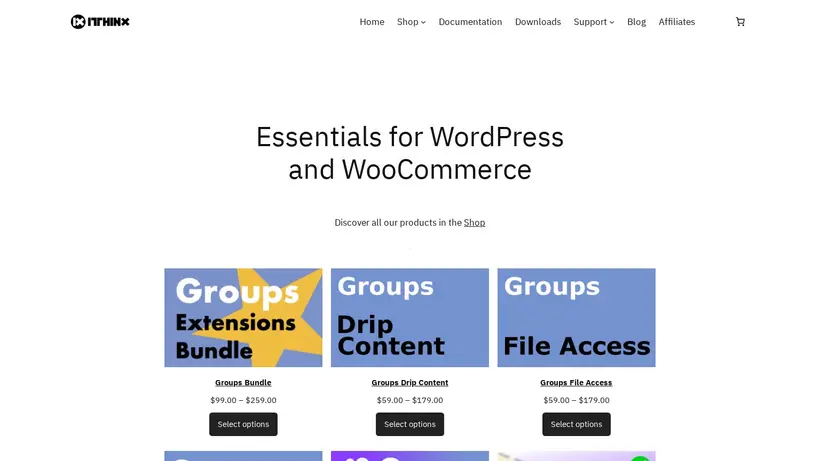 Itthinx homepage screenshot
