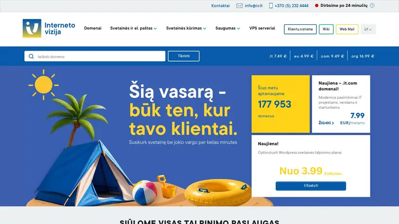 Interneto vizija homepage screenshot