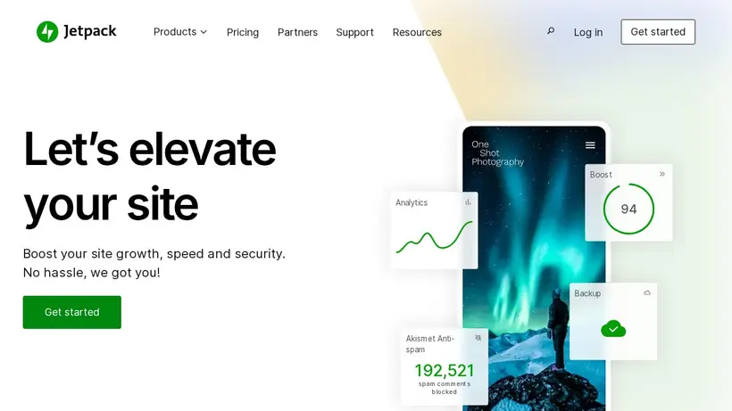 Jetpack homepage screenshot