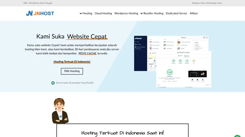 Jnhost homepage screenshot