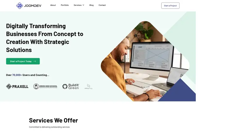 Joom Dev homepage screenshot