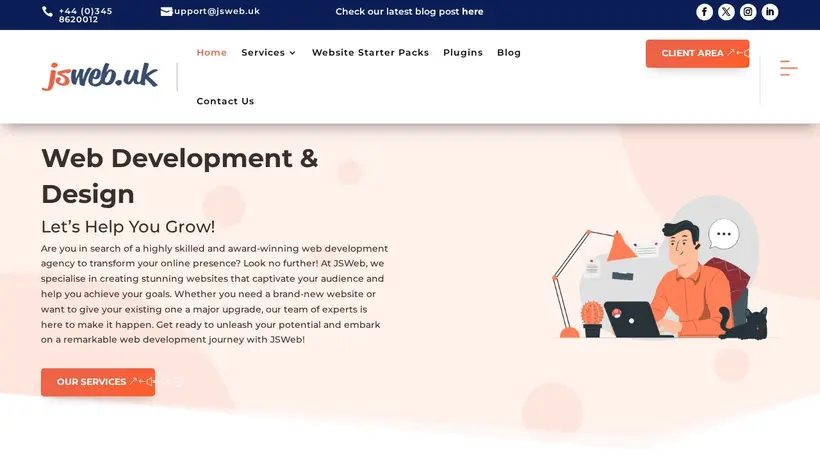 Just Simple Web homepage screenshot