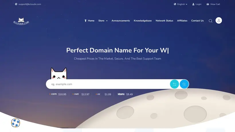 KCloudx homepage screenshot