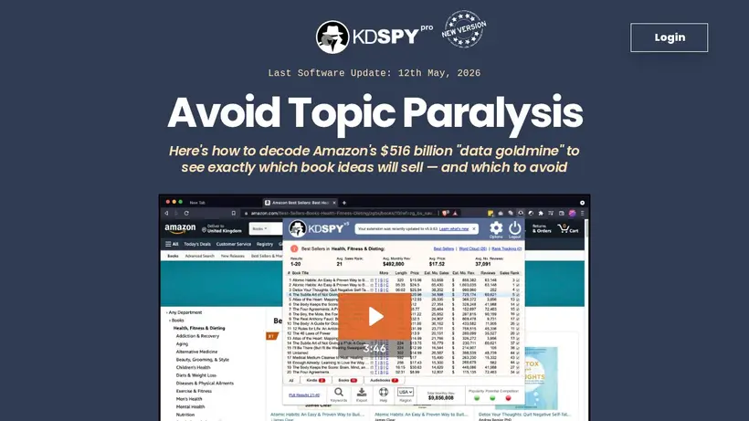 KDSpy homepage screenshot