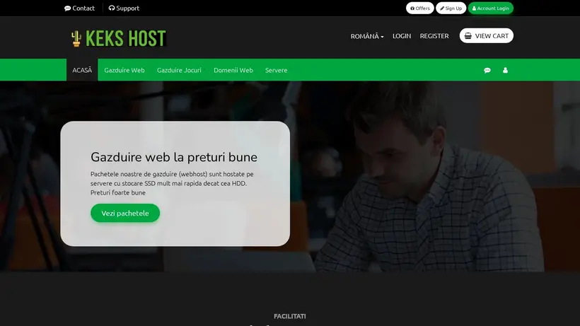Keks Host homepage screenshot