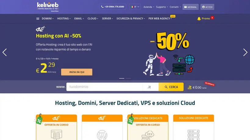 Keliweb Italy homepage screenshot