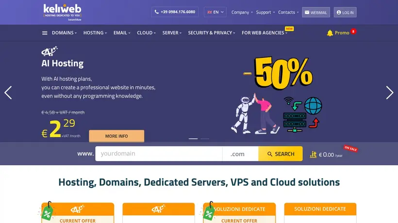 Keliweb homepage screenshot