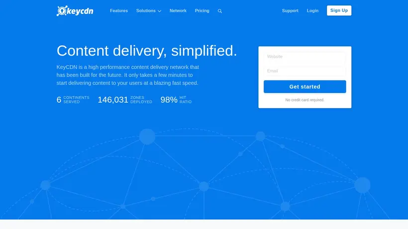Key CDN homepage screenshot
