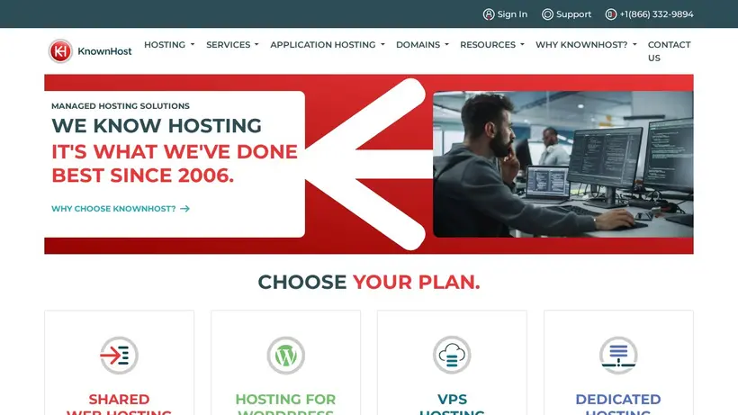 Known Host homepage screenshot