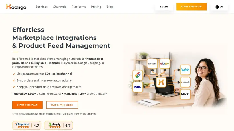 Koongo homepage screenshot