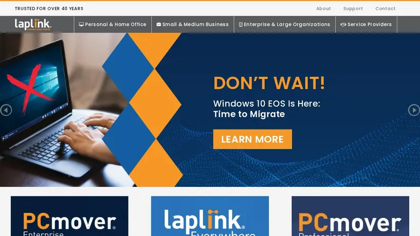 Laplink homepage screenshot
