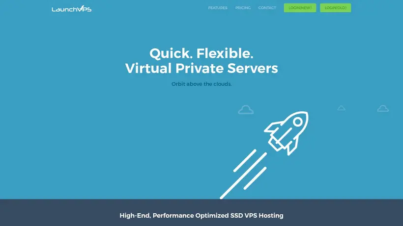 Launch VPS homepage screenshot