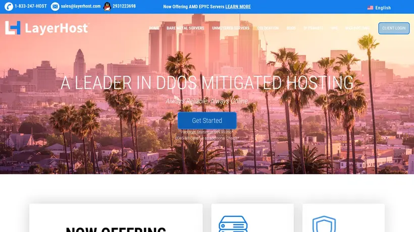 Layer Host homepage screenshot