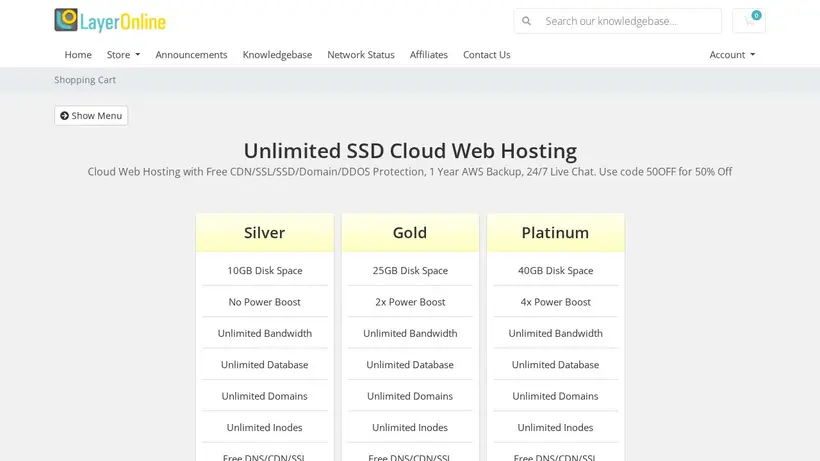 Layer Online homepage screenshot