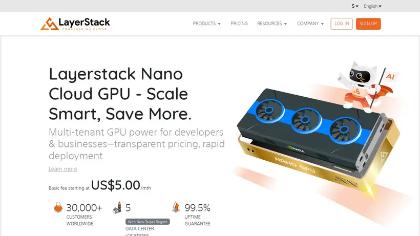 Layer Stack homepage screenshot