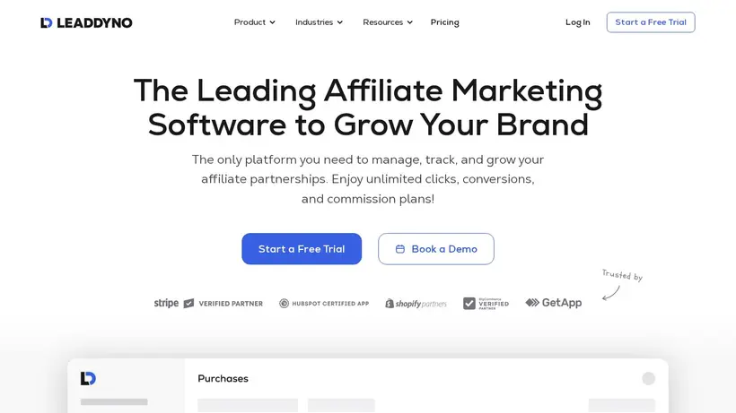 LeadDyno homepage screenshot