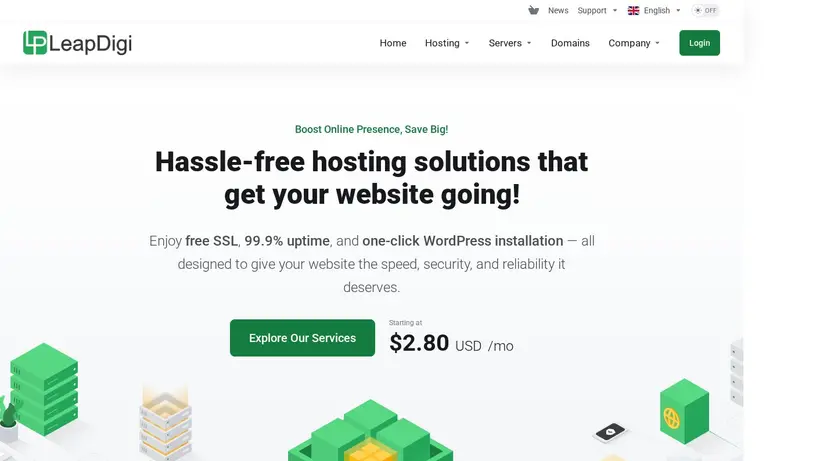 LeapDigi homepage screenshot