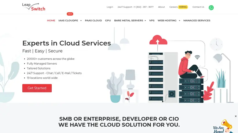 Leap Switch homepage screenshot